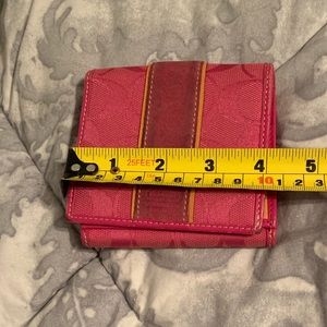 Authentic Pink Coach Wallet signature print